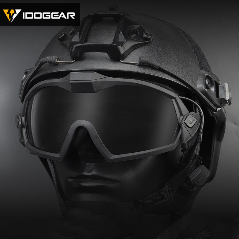 IDOGEAR Tactical Fan Goggle Adjustable Regulator Glasses Set Anti-fog Paintball 6905