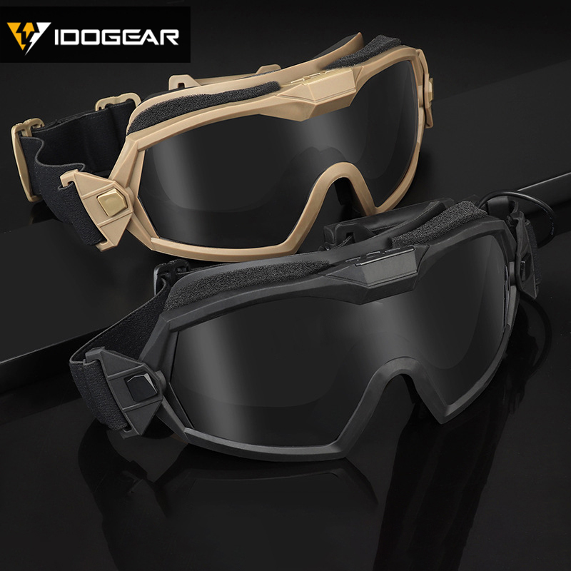 IDOGEAR Tactical Fan Goggle Adjustable Regulator Glasses Set Anti-fog Paintball 6905