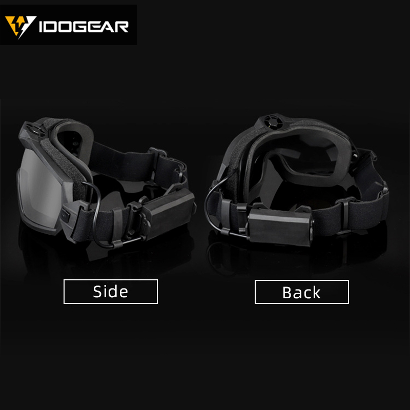 IDOGEAR Tactical Fan Goggle Adjustable Regulator Glasses Set Anti-fog Paintball 6905