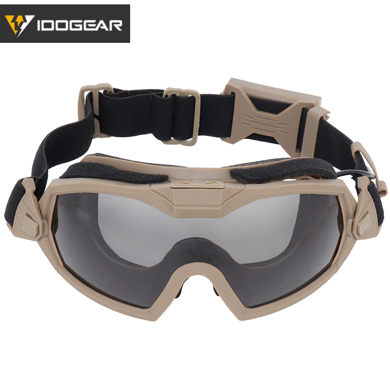 IDOGEAR Tactical Fan Goggle Adjustable Regulator Glasses Set Anti-fog Paintball 6905