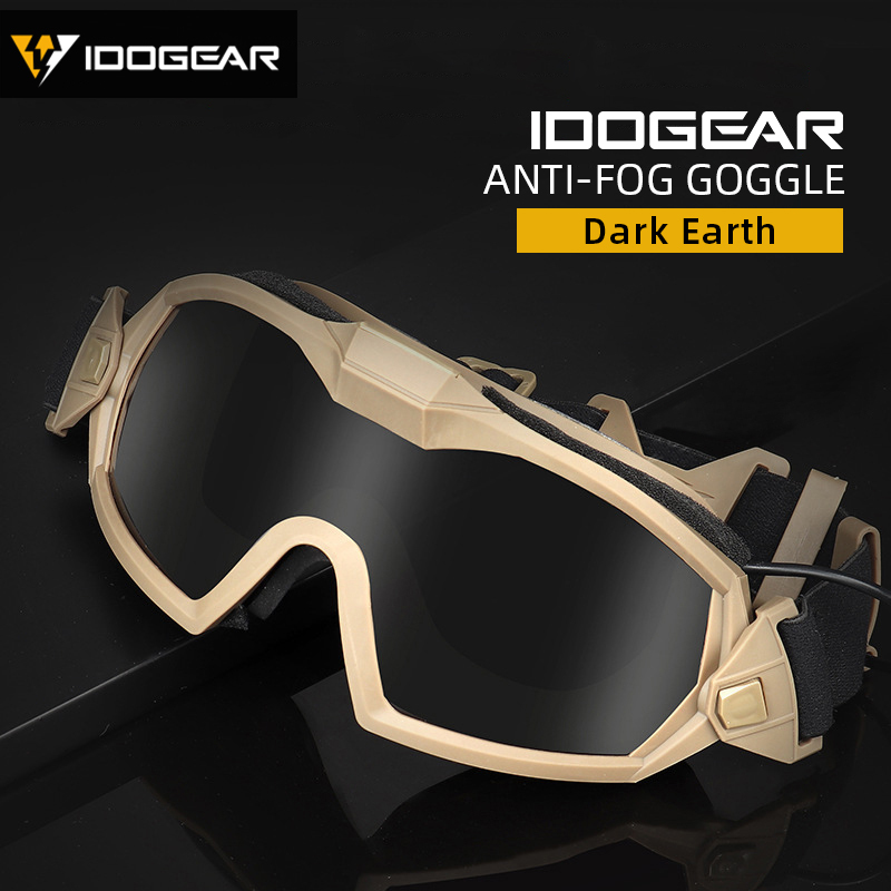 IDOGEAR Tactical Fan Goggle Adjustable Regulator Glasses Set Anti-fog Paintball 6905
