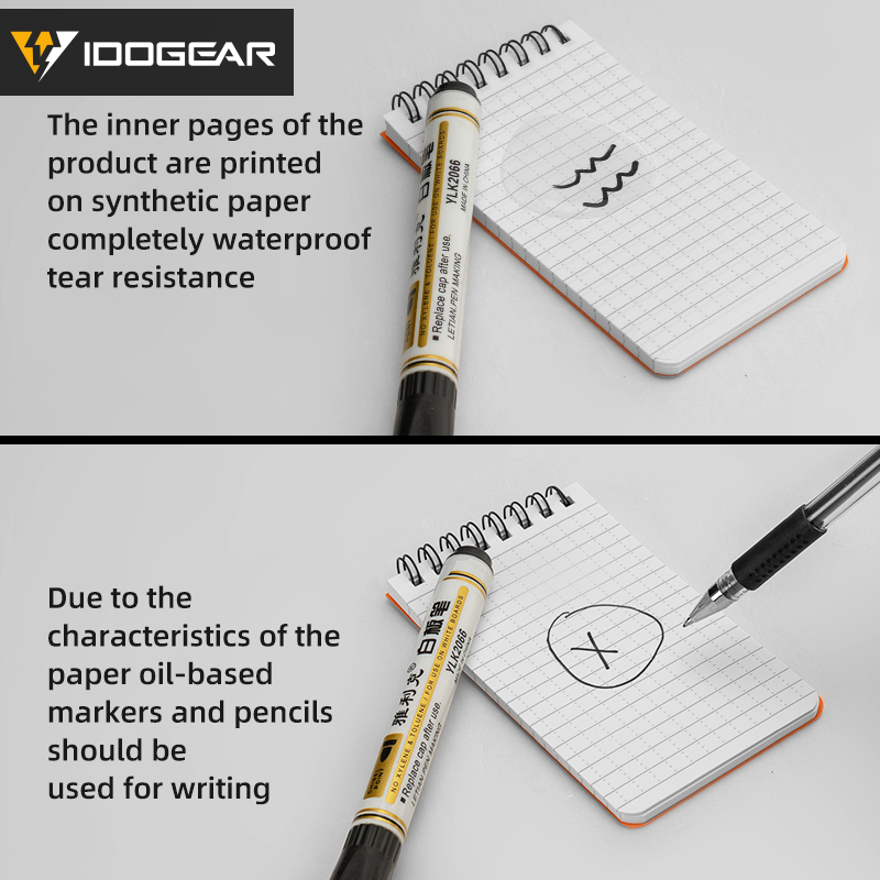 IDOGEAR Notebook Waterproof Lightweight EDC Daily Memo Portable Tactical Notepads 3903