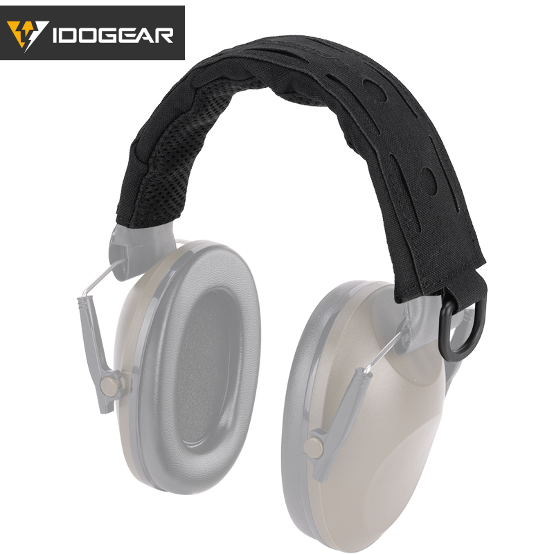 IDOGEAR Tactical Headset Cover with D-Buckle Hanger MOLLE Laser Cut Advanced Headband Modular Cover Fit For All General Earmuffs 3948