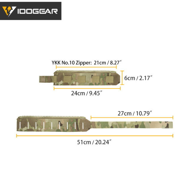 IDOGEAR Zipper Adapter Set MOLLE Compatible Vest Extension YKK Zippers for Panel 3950