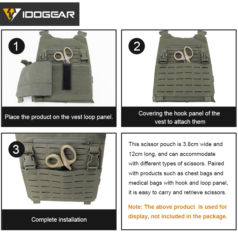 IDOGEAR Tactical Shear Holder Scissor Pouch Hook&Loop For MK3 Chest Rig Gear 3954