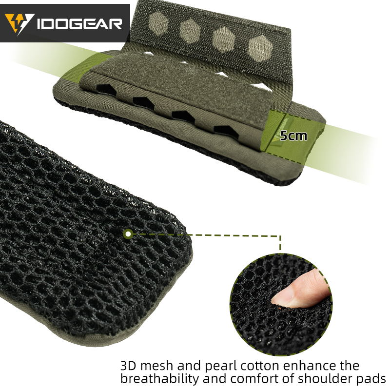 IDOGEAR Tactical 3D Shoulder Pads Shock-absorbing Laser Cut For Tactical Vest 3960