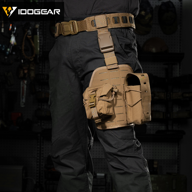 IDOGEAR Tactical Thigh MOLLE Panel for Belt Multi-function Expansion Panel Lightweight Adjustable Tactical Accessory 3961