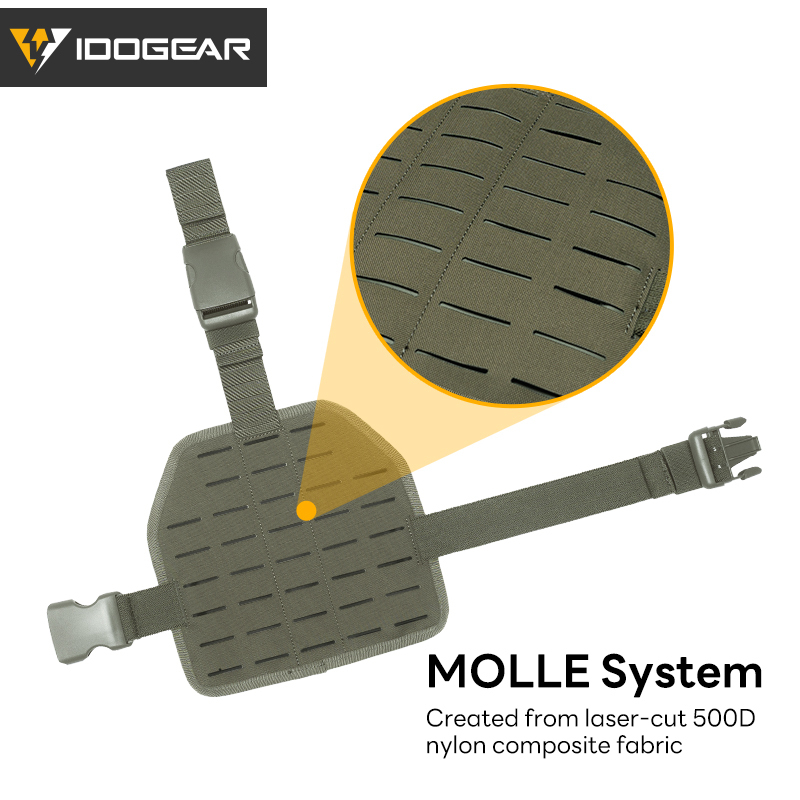 IDOGEAR Tactical Thigh MOLLE Panel for Belt Multi-function Expansion Panel Lightweight Adjustable Tactical Accessory 3961