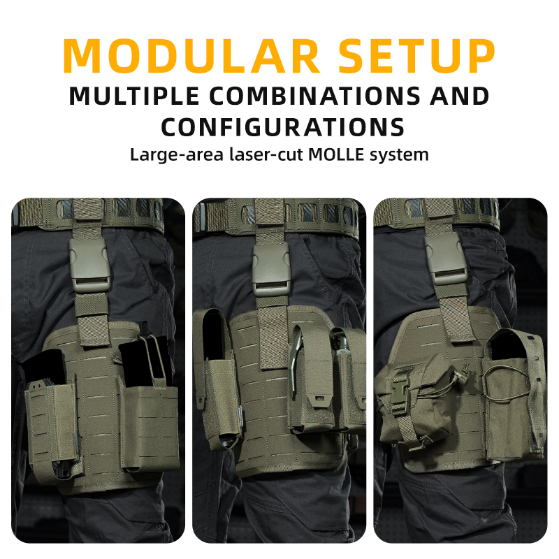 IDOGEAR Tactical Thigh MOLLE Panel for Belt Multi-function Expansion Panel Lightweight Adjustable Tactical Accessory 3961