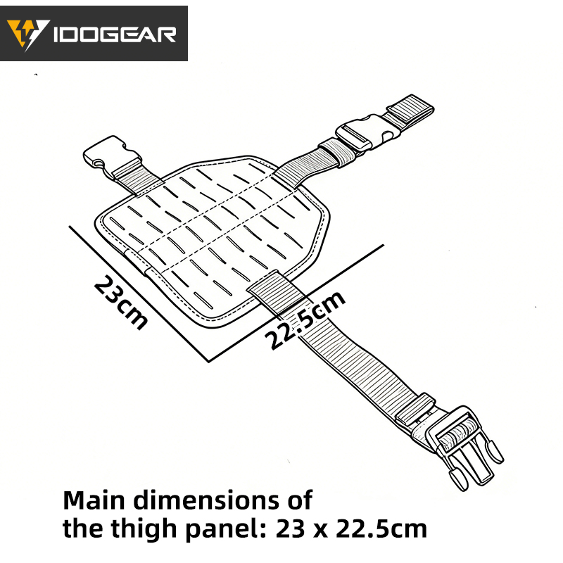 IDOGEAR Tactical Thigh MOLLE Panel for Belt Multi-function Expansion Panel Lightweight Adjustable Tactical Accessory 3961