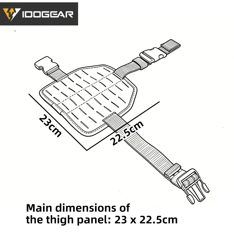 IDOGEAR Tactical Thigh MOLLE Panel for Belt Multi-function Expansion Panel Lightweight Adjustable Tactical Accessory 3961