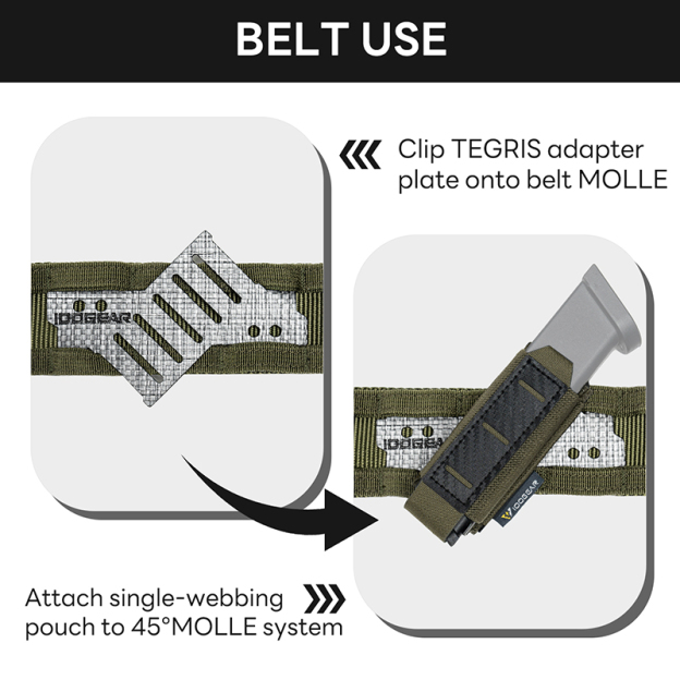 IDOGEAR TEGRIS 45° MOLLE Adapter Plate Lightweight Multi-Mount Board for Belt & Vest Outdoor Gear Accessory 3965