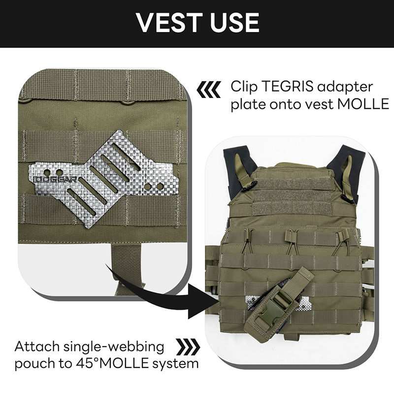 IDOGEAR TEGRIS 45° MOLLE Adapter Plate Lightweight Multi-Mount Board for Belt & Vest Outdoor Gear Accessory 3965