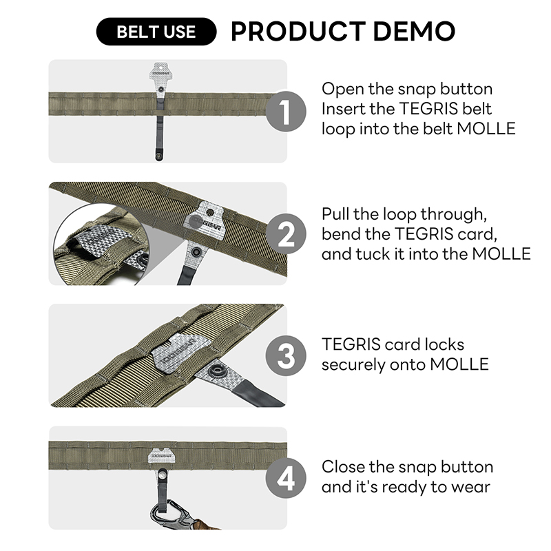 IDOGEAR TEGRIS Belt Shark Hanging Loop Lightweight Sturdy Outdoor Belt Accessories 3966