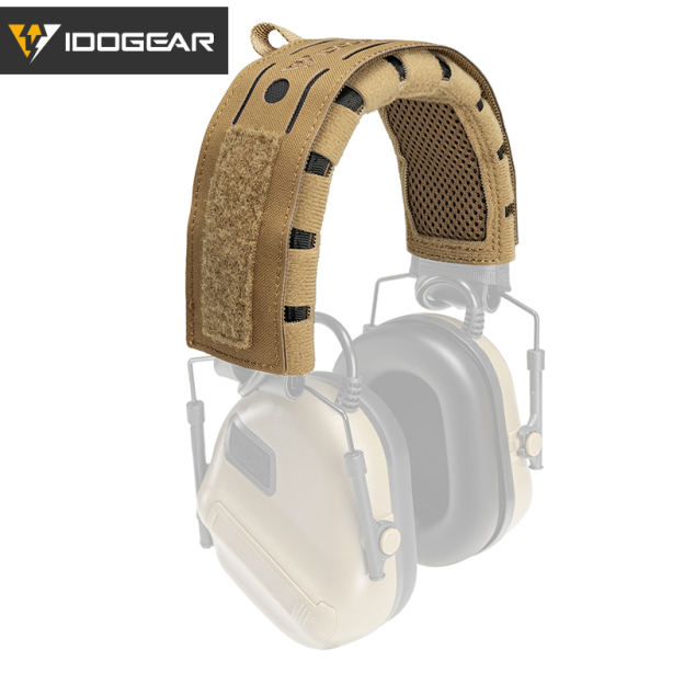 IDOGEAR Headset Cover Adjustable Headband Sleeve with MOLLE Slots Hook and Loop Patch Panel 3967