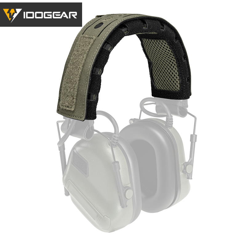 IDOGEAR Headset Cover Adjustable Headband Sleeve with MOLLE Slots Hook and Loop Patch Panel 3967