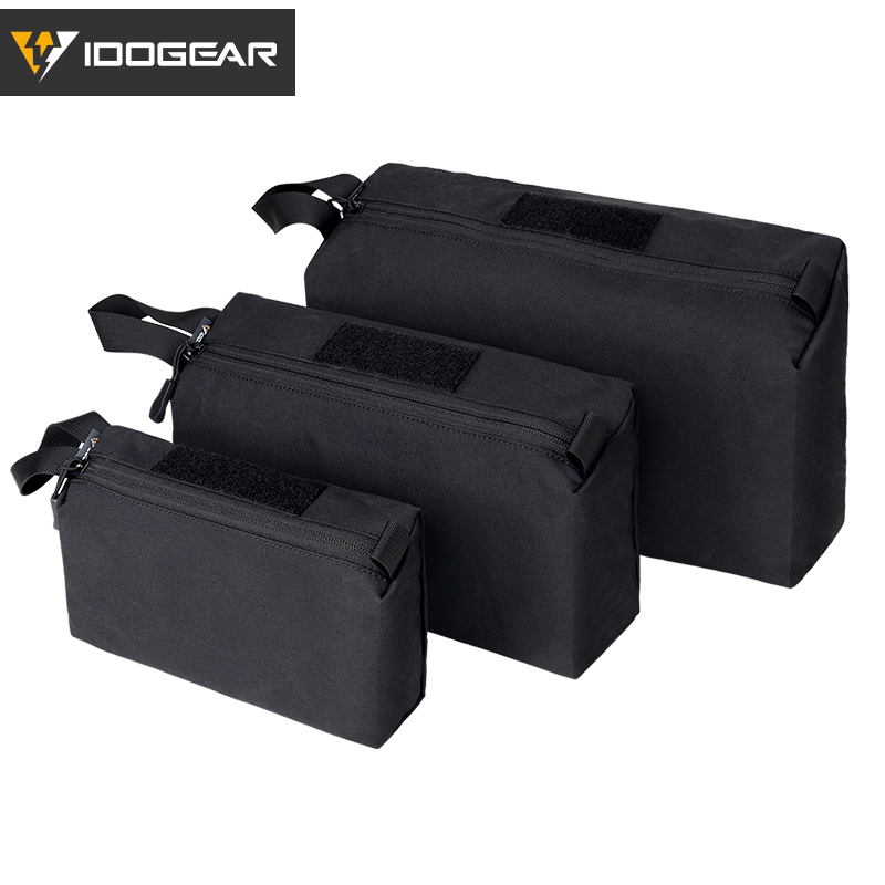 IDOGEAR Tactical Accessory Pouch 3PCS Zipper EDC Pouch Admin Tool Storage Bag MC 35102