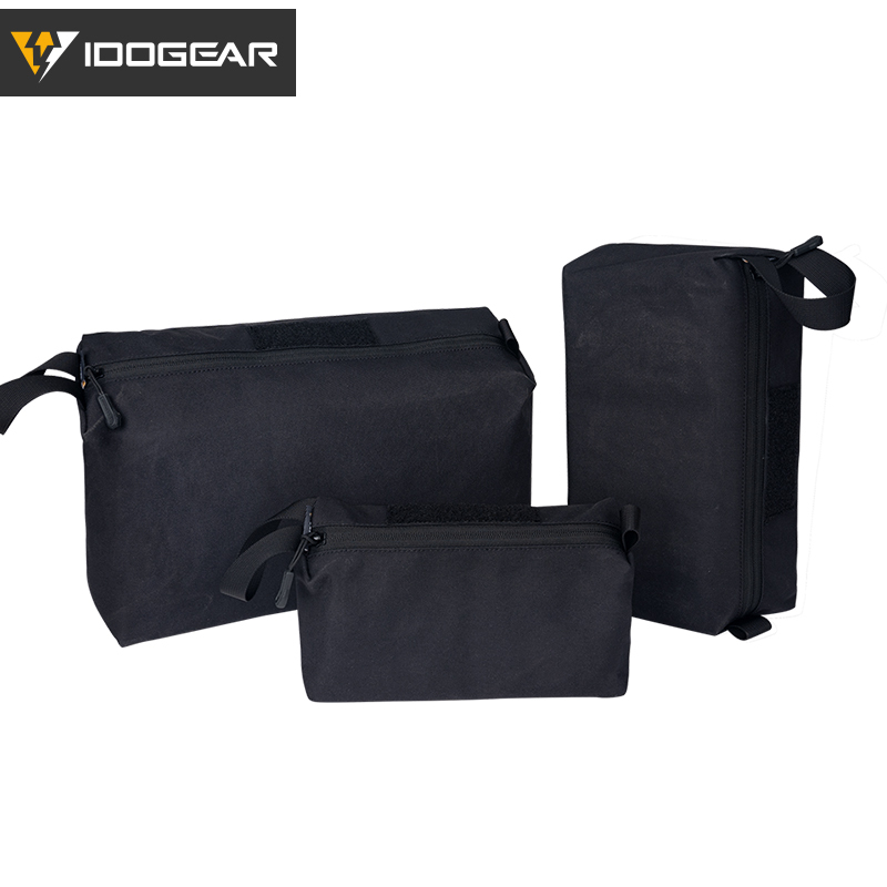 IDOGEAR Tactical Accessory Pouch 3PCS Zipper EDC Pouch Admin Tool Storage Bag MC 35102