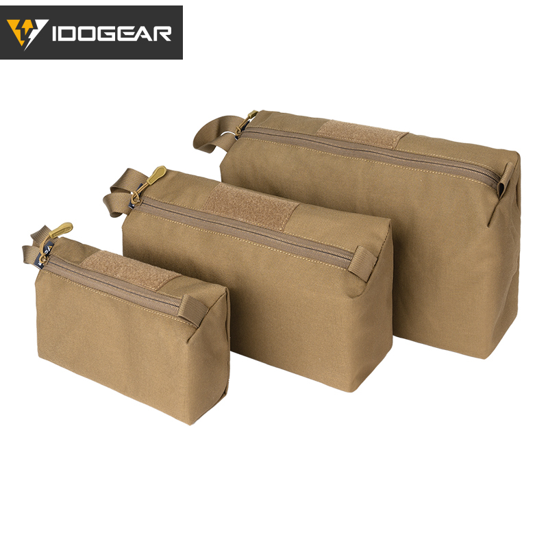 IDOGEAR Tactical Accessory Pouch 3PCS Zipper EDC Pouch Admin Tool Storage Bag MC 35102