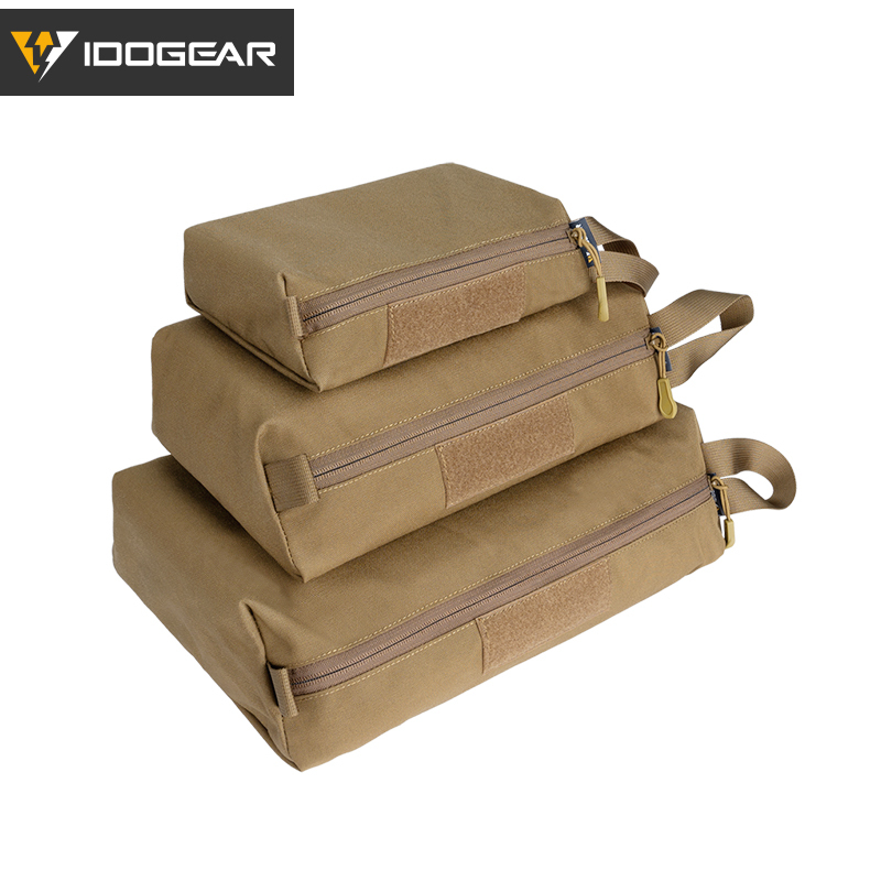 IDOGEAR Tactical Accessory Pouch 3PCS Zipper EDC Pouch Admin Tool Storage Bag MC 35102