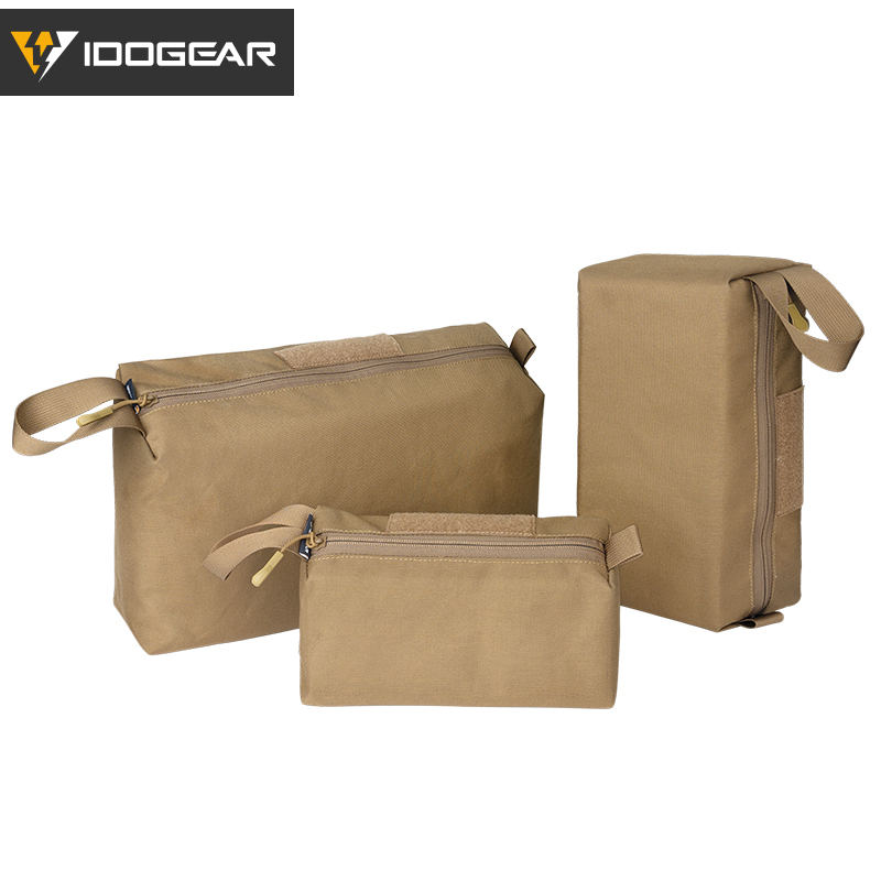 IDOGEAR Tactical Accessory Pouch 3PCS Zipper EDC Pouch Admin Tool Storage Bag MC 35102