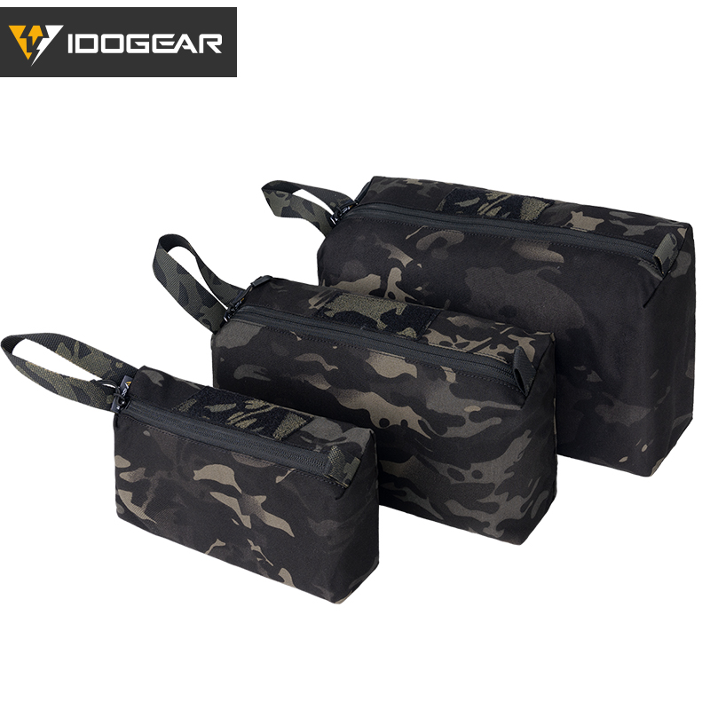IDOGEAR Tactical Accessory Pouch 3PCS Zipper EDC Pouch Admin Tool Storage Bag MC 35102
