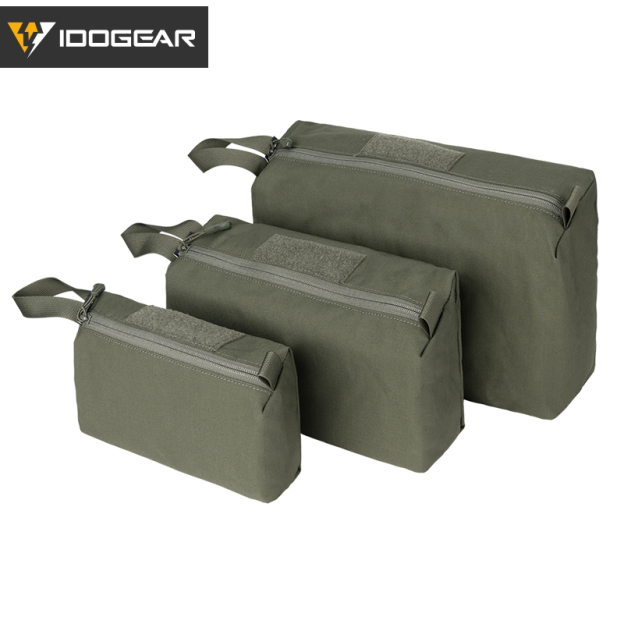 IDOGEAR Tactical Accessory Pouch 3PCS Zipper EDC Pouch Admin Tool Storage Bag MC 35102