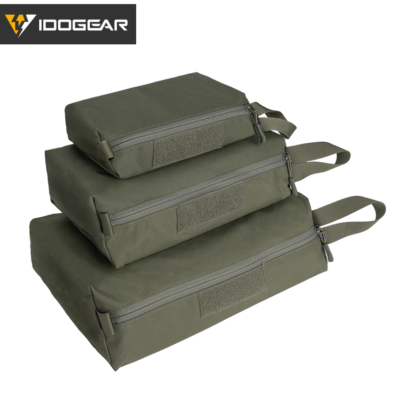 IDOGEAR Tactical Accessory Pouch 3PCS Zipper EDC Pouch Admin Tool Storage Bag MC 35102