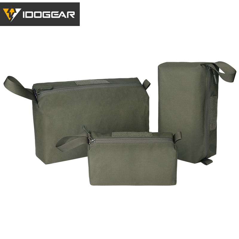IDOGEAR Tactical Accessory Pouch 3PCS Zipper EDC Pouch Admin Tool Storage Bag MC 35102