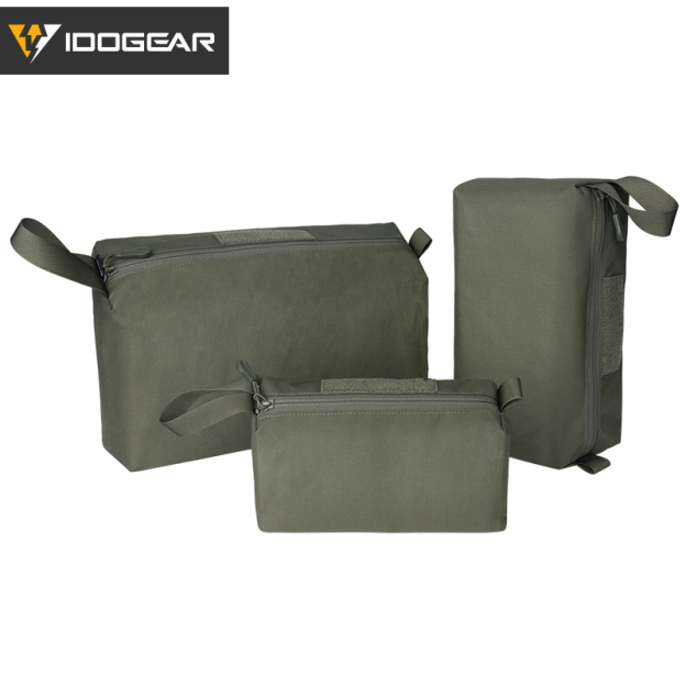 IDOGEAR Tactical Accessory Pouch 3PCS Zipper EDC Pouch Admin Tool Storage Bag MC 35102