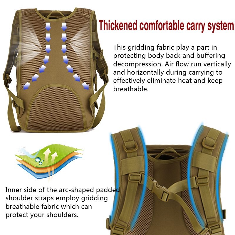 IDOGEAR 40L Tactical Backpack MOLLE 900D Nylon Water Resistant Sports Backpacks 3504