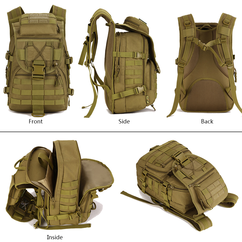 IDOGEAR 40L Tactical Backpack MOLLE 900D Nylon Water Resistant Sports Backpacks 3504