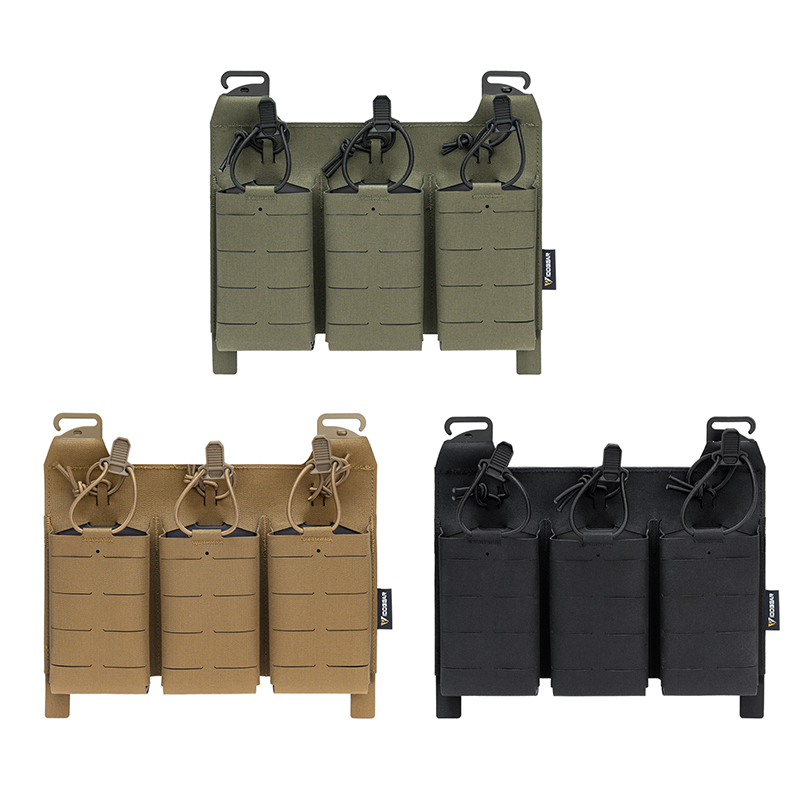 IDOGEAR KTAR Front Flap Triple Mag Pouch Tactical Multicam Triple Mag Pouch MOLLE Mag Carrier Laser Cut Design 35100-IDOGEAR INDUSTRIAL