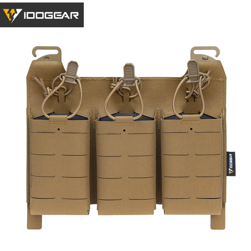 IDOGEAR KTAR Front Flap Triple Mag Pouch Tactical Multicam Triple Mag Pouch MOLLE Mag Carrier Laser Cut Design 35100-IDOGEAR INDUSTRIAL
