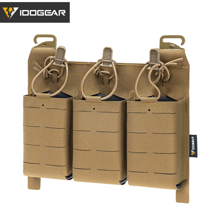 IDOGEAR KTAR Front Flap Triple Mag Pouch Tactical Multicam Triple Mag Pouch MOLLE Mag Carrier Laser Cut Design 35100-IDOGEAR INDUSTRIAL