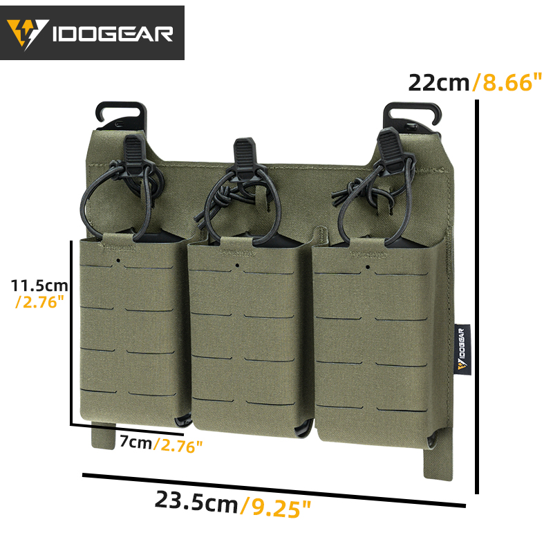 IDOGEAR KTAR Front Flap Triple Mag Pouch Tactical Laser Cut Design 35100