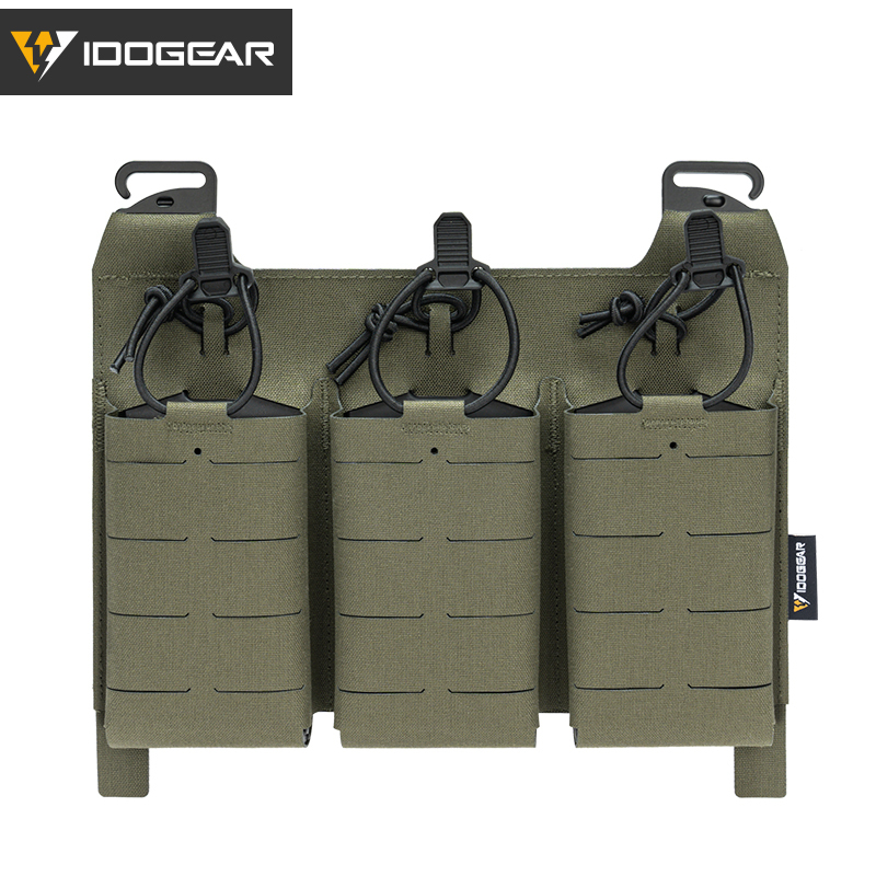 IDOGEAR KTAR Front Flap Triple Mag Pouch Tactical Multicam Triple Mag Pouch MOLLE Mag Carrier Laser Cut Design 35100-IDOGEAR INDUSTRIAL