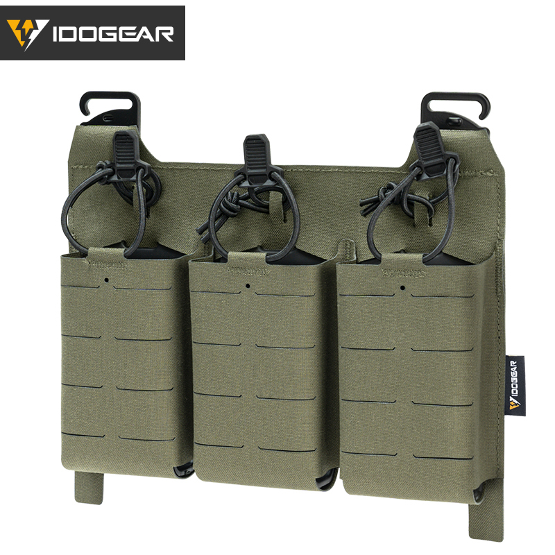 IDOGEAR KTAR Front Flap Triple Mag Pouch Tactical Multicam Triple Mag Pouch MOLLE Mag Carrier Laser Cut Design 35100-IDOGEAR INDUSTRIAL