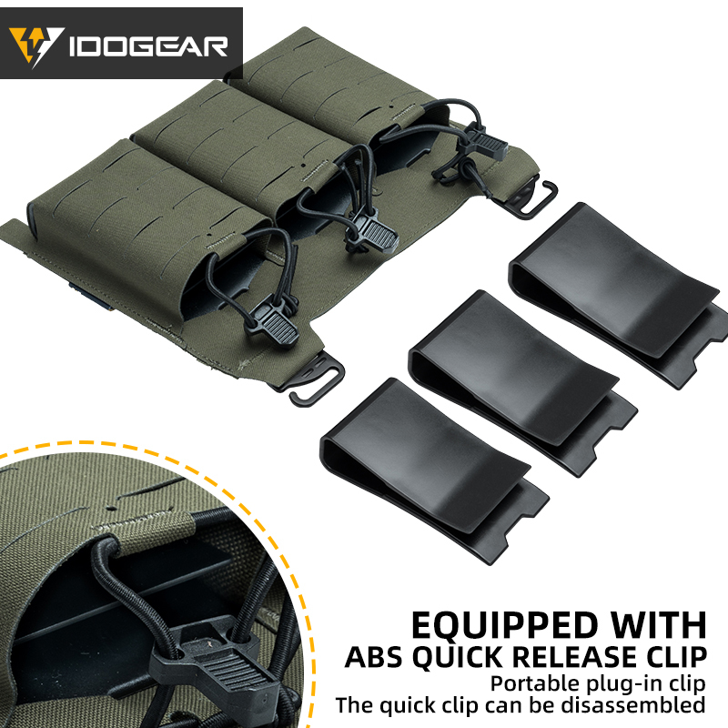 IDOGEAR KTAR Front Flap Triple Mag Pouch Tactical Laser Cut Design 35100