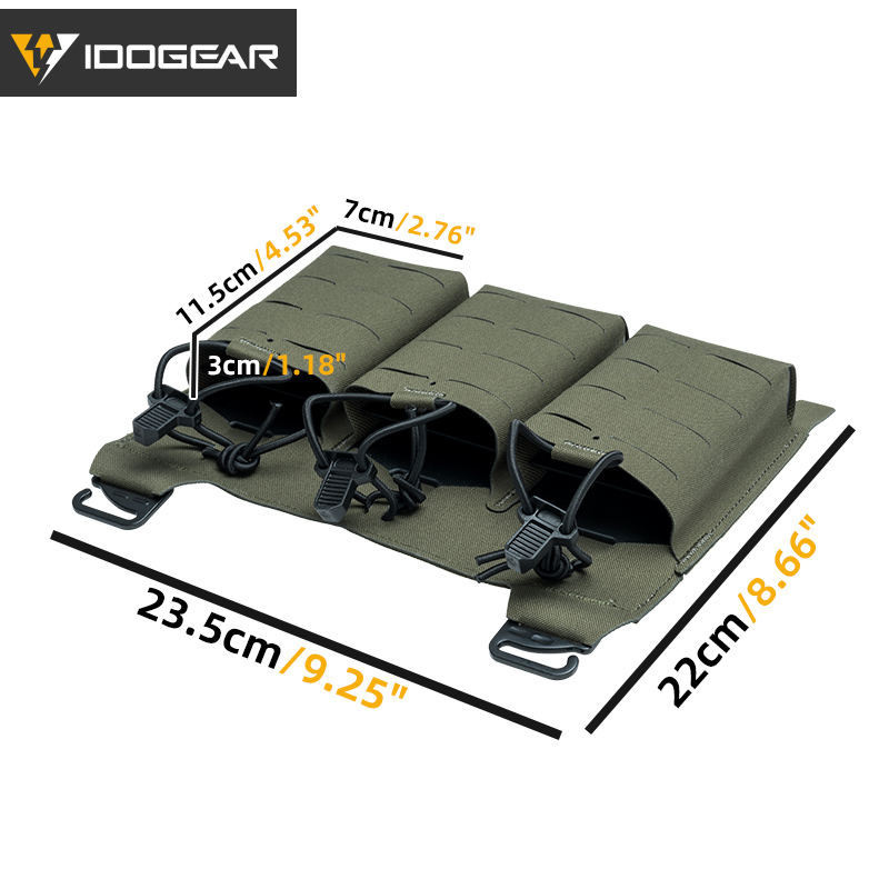 IDOGEAR KTAR Front Flap Triple Mag Pouch Tactical Laser Cut Design 35100