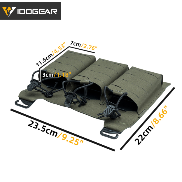 IDOGEAR KTAR Front Flap Triple Mag Pouch Tactical Laser Cut Design 35100