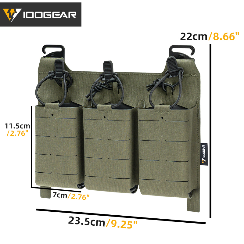 IDOGEAR KTAR Front Flap Triple Mag Pouch Tactical Laser Cut Design 35100