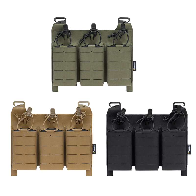 IDOGEAR KTAR Front Flap Triple Mag Pouch Tactical Multicam Triple Mag Pouch MOLLE Mag Carrier Laser Cut Design 35100-IDOGEAR INDUSTRIAL