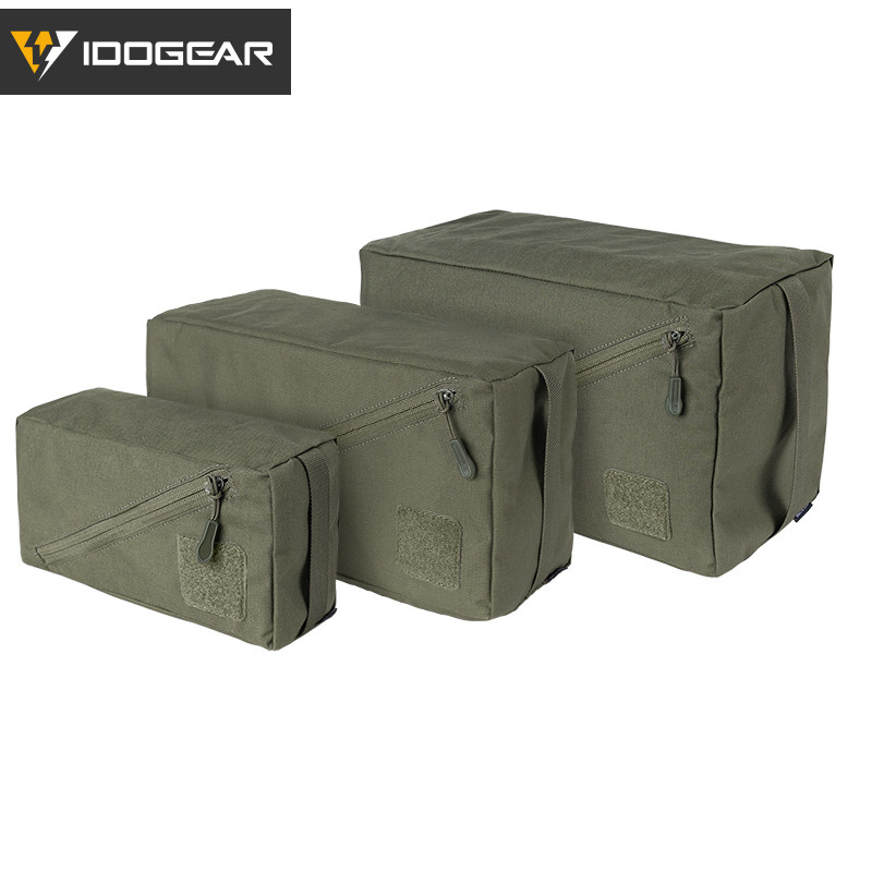 IDOGEAR Tactical Storage Bag Nylon Small Medium Large 3 PCS Packing Cubes Set