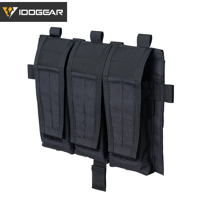 IDOGEAR Detachable Flap Flat Triple Mag Pouch 5.56 M4 MOLLE Panel Airsoft Ammo Pouch Tactical Equipment 35106-IDOGEAR INDUSTRIAL