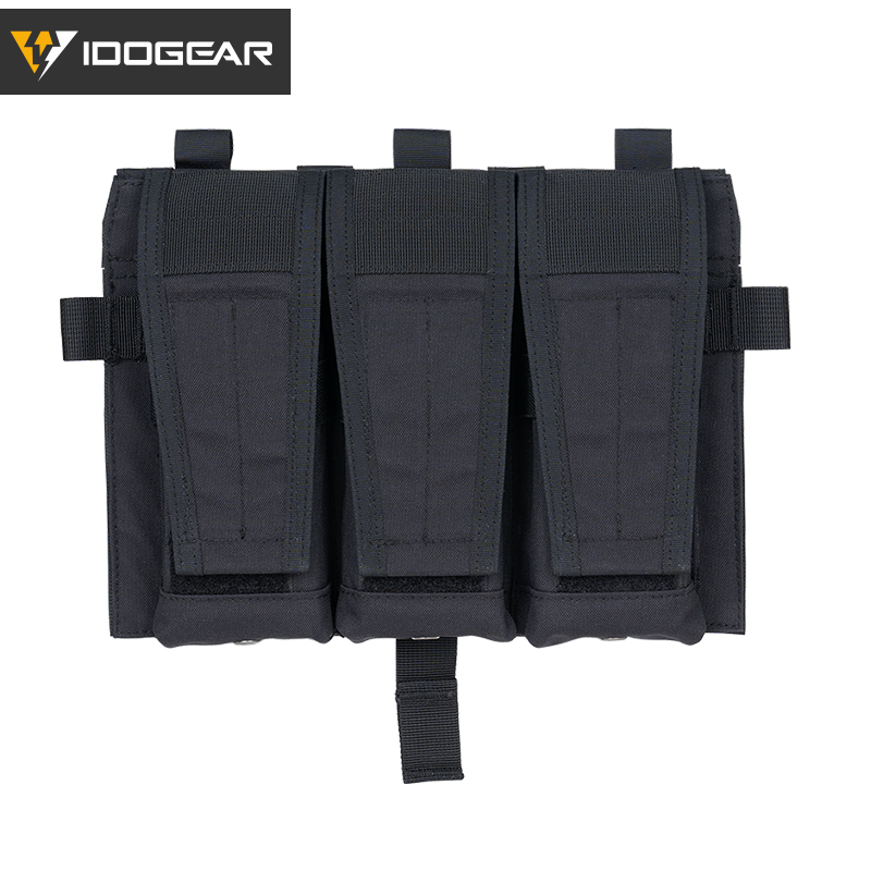 IDOGEAR Detachable Flap Flat Triple Mag Pouch 5.56 M4 MOLLE Panel Airsoft Ammo Pouch Tactical Equipment 35106-IDOGEAR INDUSTRIAL