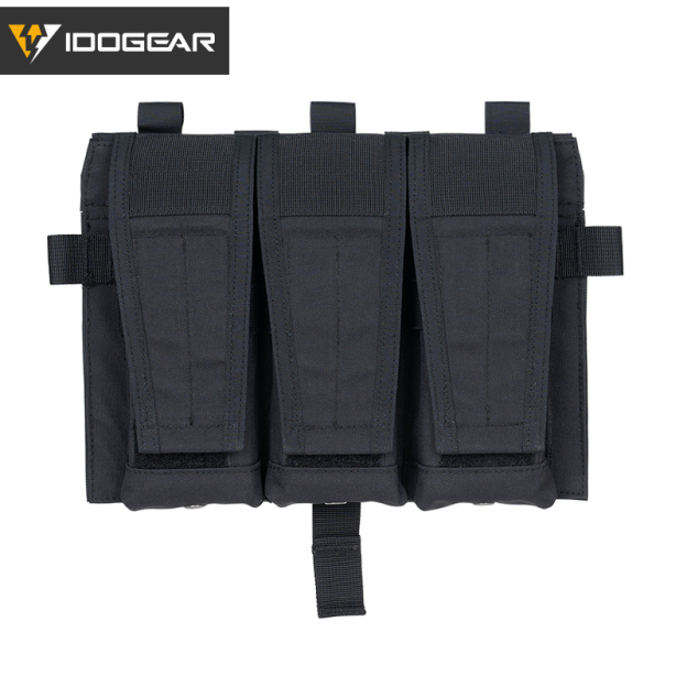 IDOGEAR Detachable Flap Flat Triple Mag Pouch 5.56 M4 MOLLE Panel Airsoft Ammo Pouch Tactical Equipment 35106-IDOGEAR INDUSTRIAL