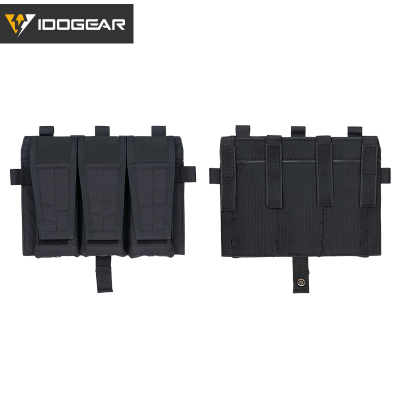 IDOGEAR Detachable Flap Flat Triple Mag Pouch 5.56 M4 MOLLE Panel Airsoft Ammo Pouch Tactical Equipment 35106-IDOGEAR INDUSTRIAL