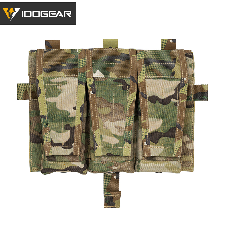IDOGEAR Detachable Flap Flat Triple Mag Pouch 5.56 M4 MOLLE Panel Airsoft Ammo Pouch Tactical Equipment 35106-IDOGEAR INDUSTRIAL
