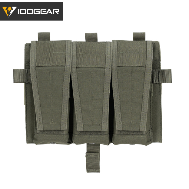 IDOGEAR Detachable Flap Flat Triple Mag Pouch 5.56 M4 MOLLE Panel Airsoft Ammo Pouch Tactical Equipment 35106-IDOGEAR INDUSTRIAL